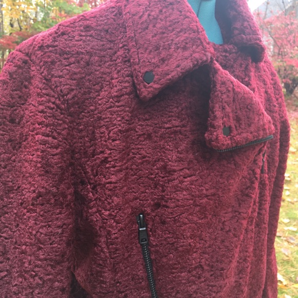 AVEC LES FILLES Faux Fur Moto Teddy Coat NWT - Picture 4 of 8